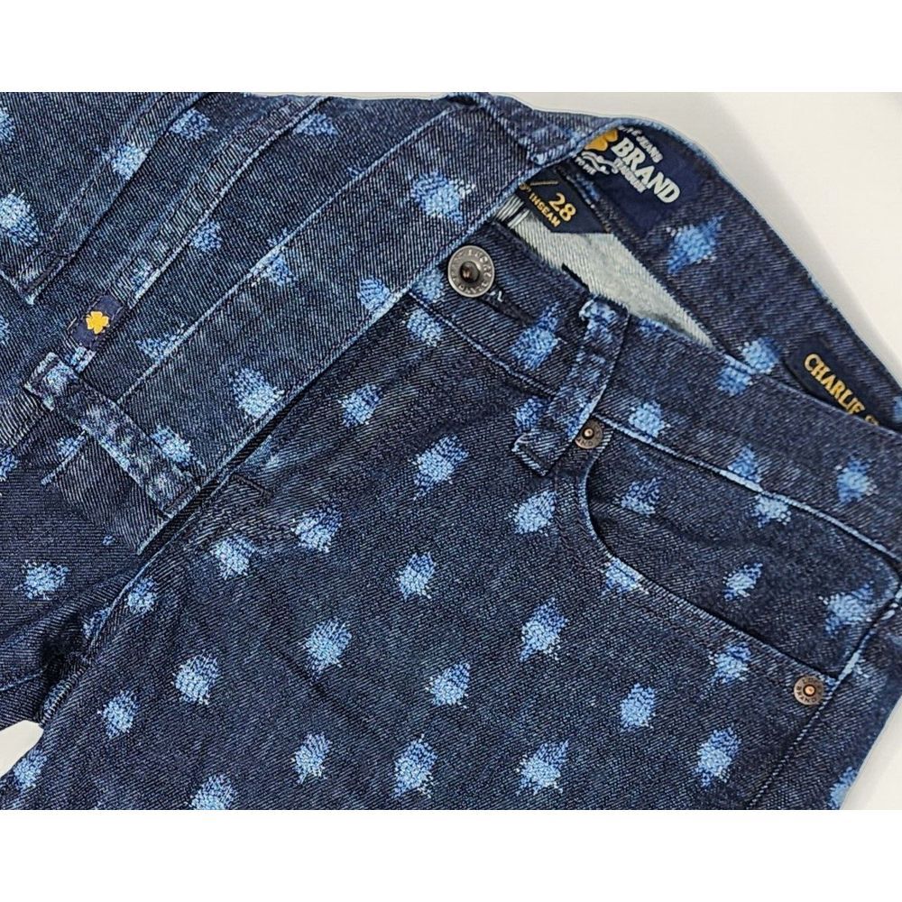 Lucky Brand‎ Jeans Charlie Skinny Blue AOP Women's  6/28  28" inseam NWOT